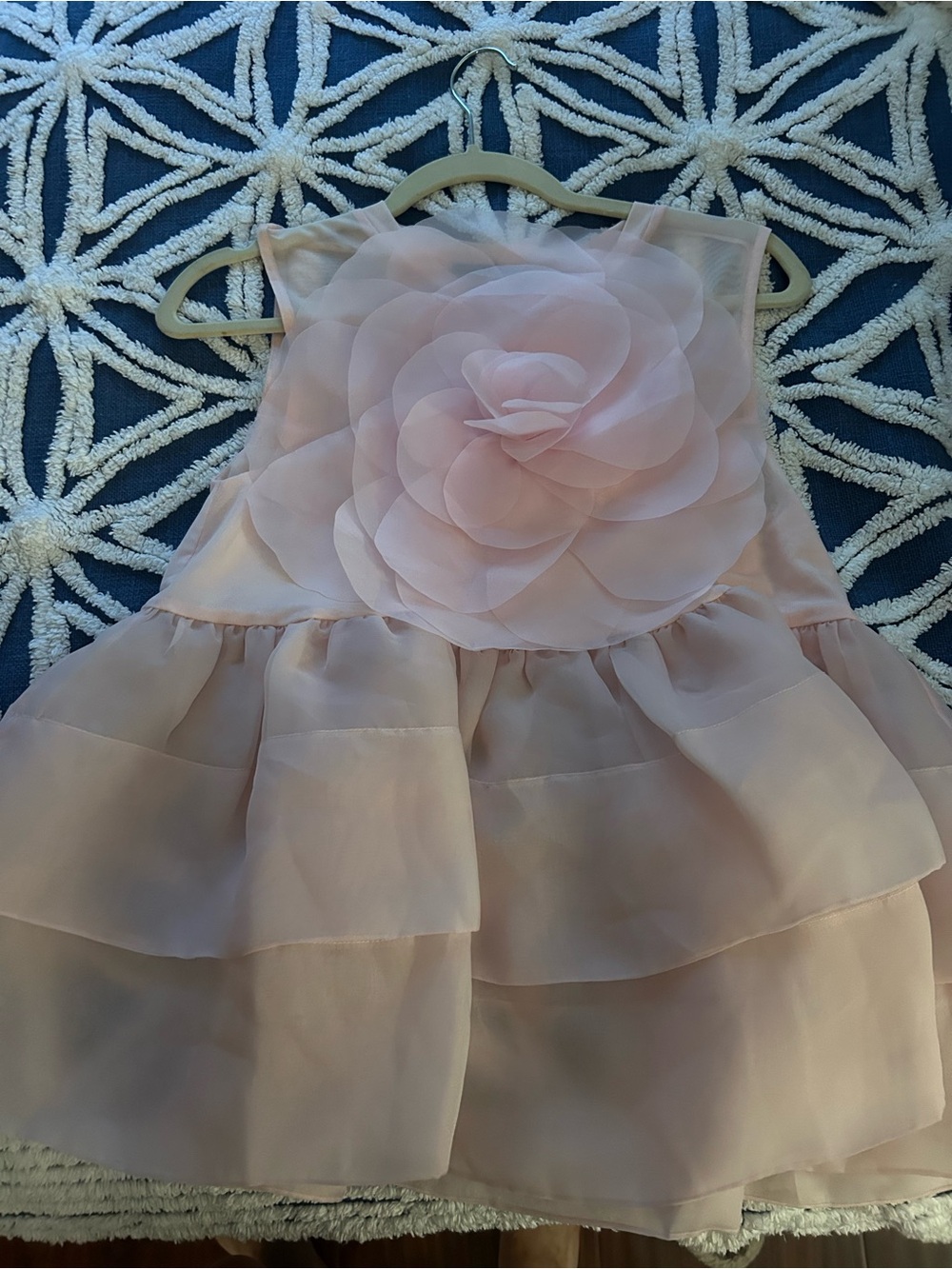 Cynthia Rowley 3D Floral Appliqué Sleeveless Sheer Top in Light Pink (S)